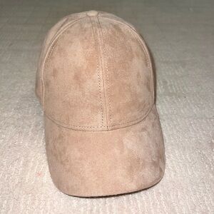 Suede Beige Baseball Hat